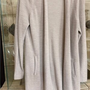 Banana Republic Women's Long Open-Front Cardigan in Light Taupe